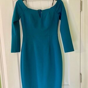 Knee-Length Off-Shoulder Teal Dress